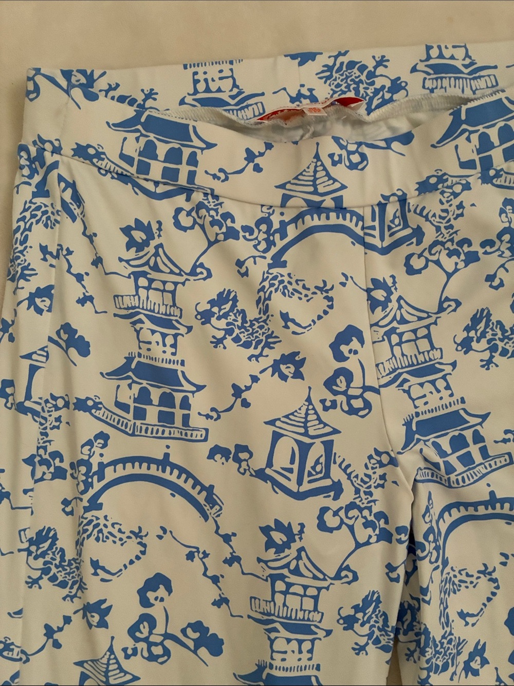 Jude Connally White and Blue Asian Print Pants - Picture 2 of 4